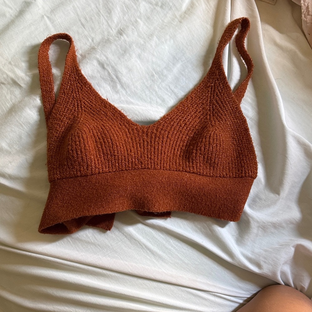 Rust Knit Crop Top
